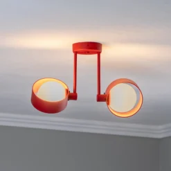 Plafón Mado, 2 luces, rojo