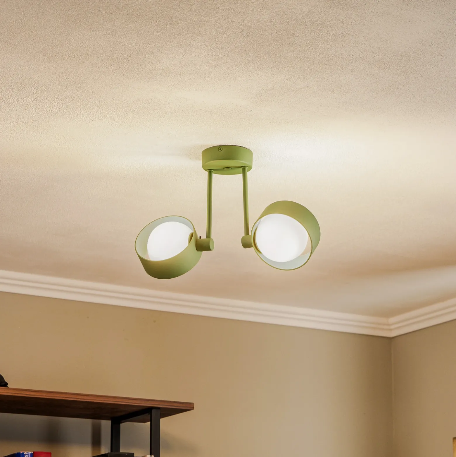 Plafón Mado, 2 luces, verde