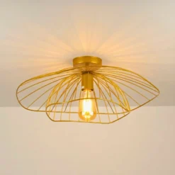Plafón Mantar, color dorado, Ø 52 cm, metal, E27