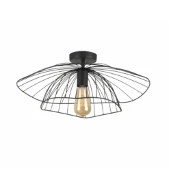 Plafón Mantar, negro, Ø 52 cm, metal, E27