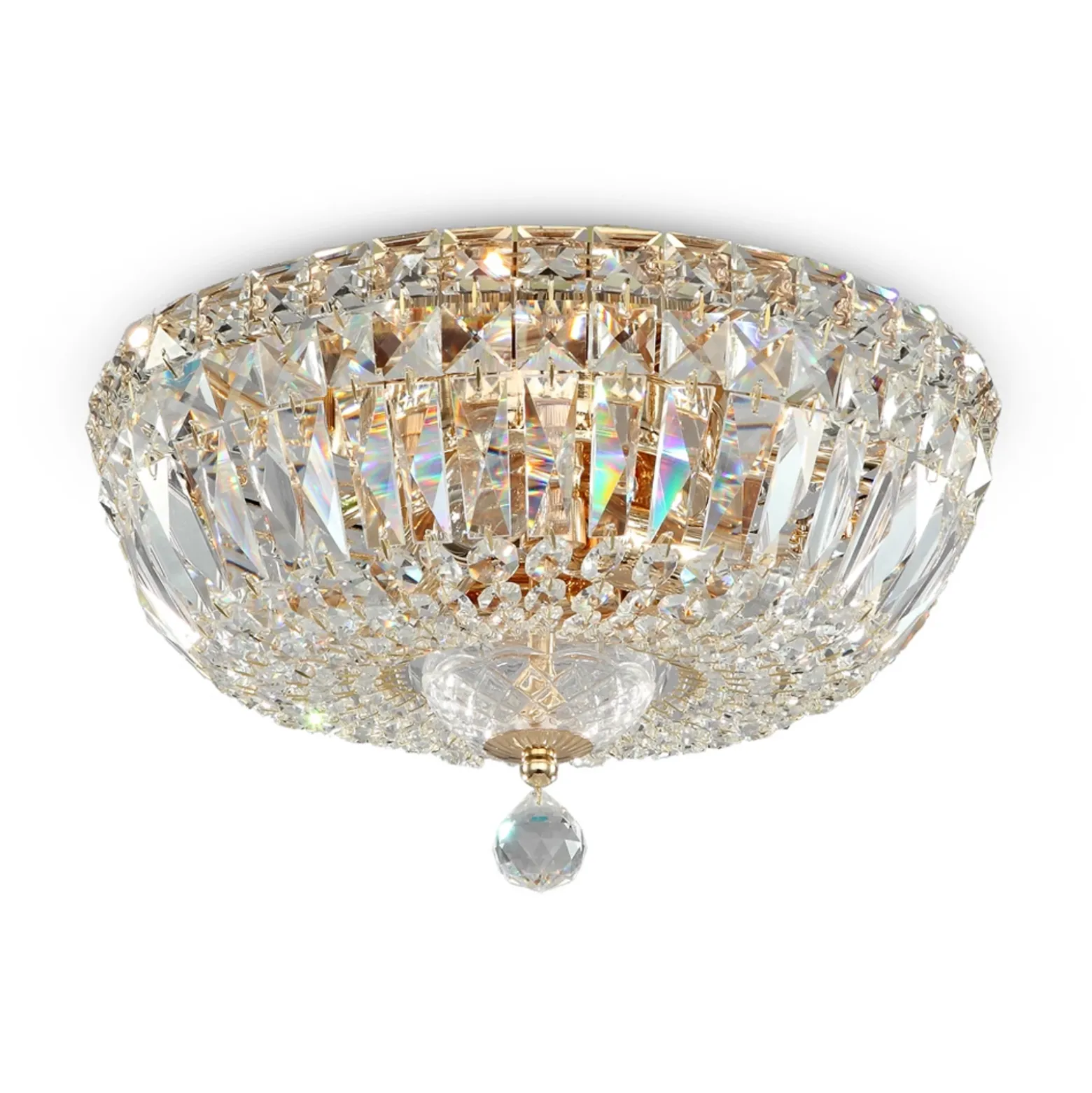 Plafón Maytoni Basfor, dorado, Ø 30 cm, 3 x E14