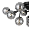 Plafón Maytoni Dallas, cristal negro/gris humo 12 luces