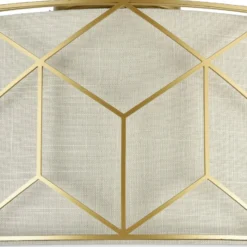 Plafón Maytoni Messina, Ø 43 cm, beige, lino