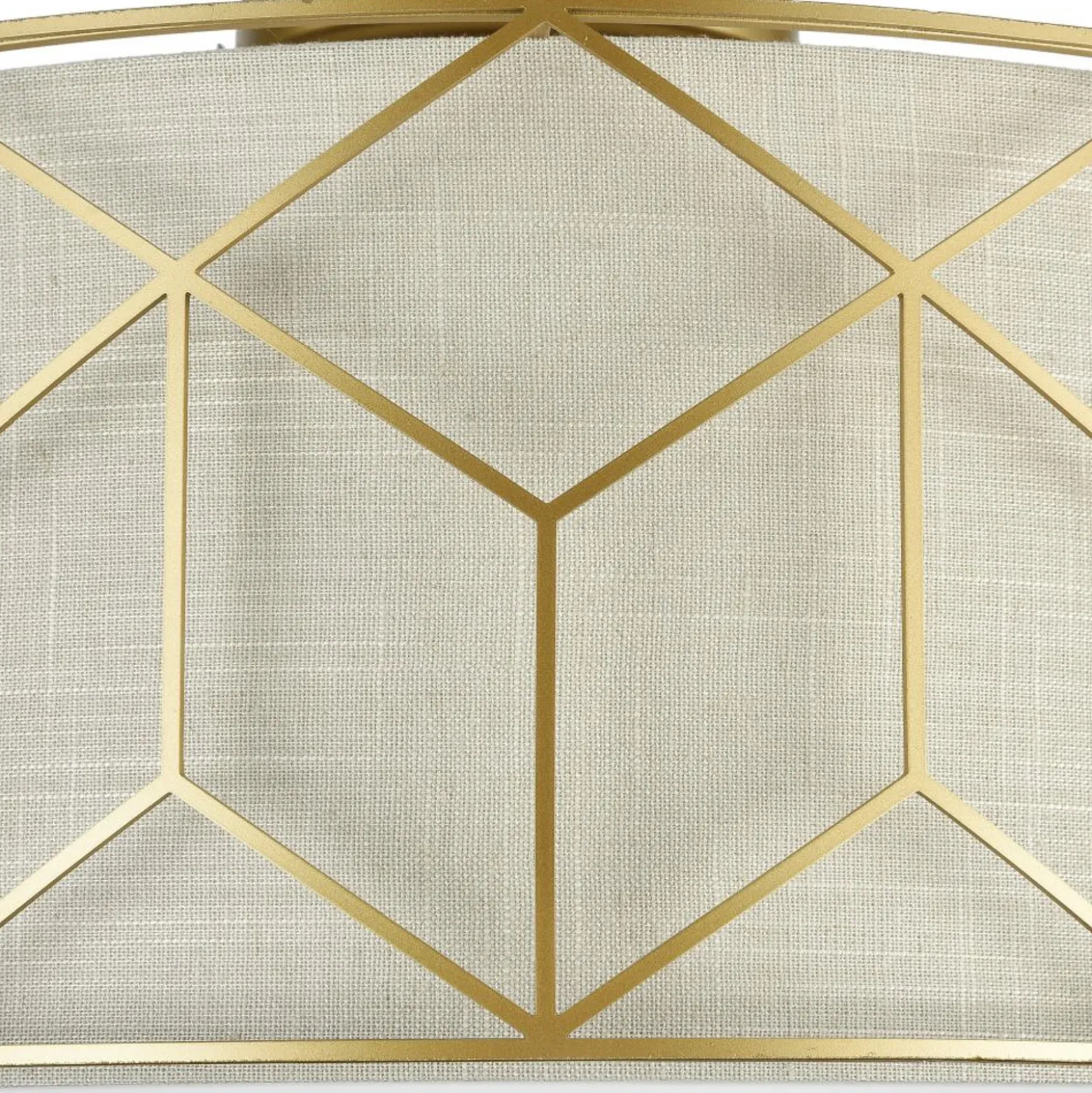 Plafón Maytoni Messina, Ø 43 cm, beige, lino