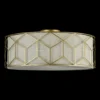 Plafón Maytoni Messina, Ø 57 cm, beige, lino