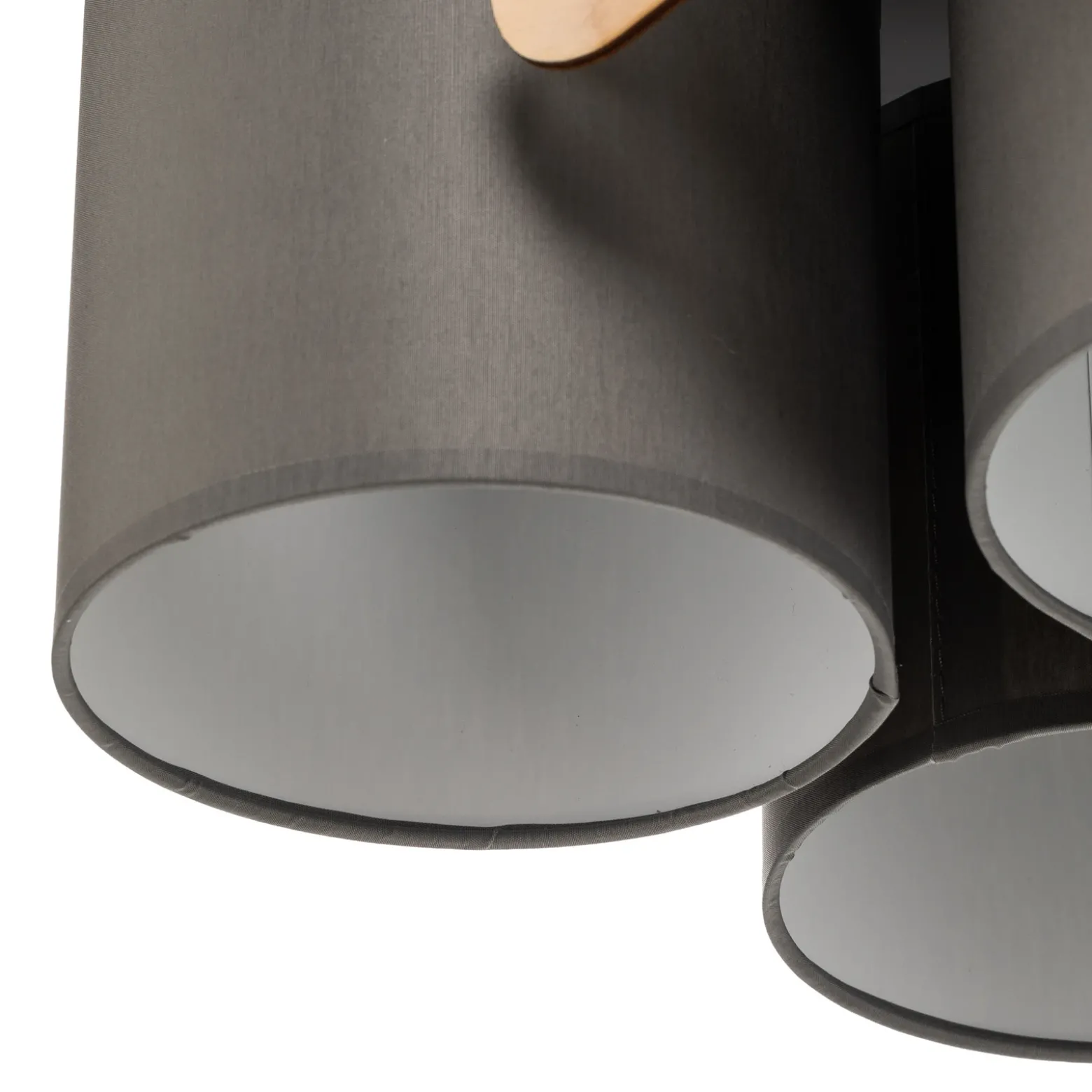 Plafón Mis, gris con oso de madera, 3 luces