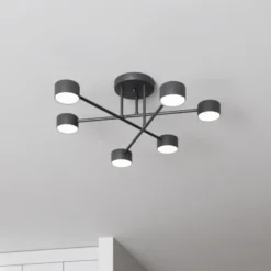 Plafón Modus 6, acero, 6 luces, GX53, negro