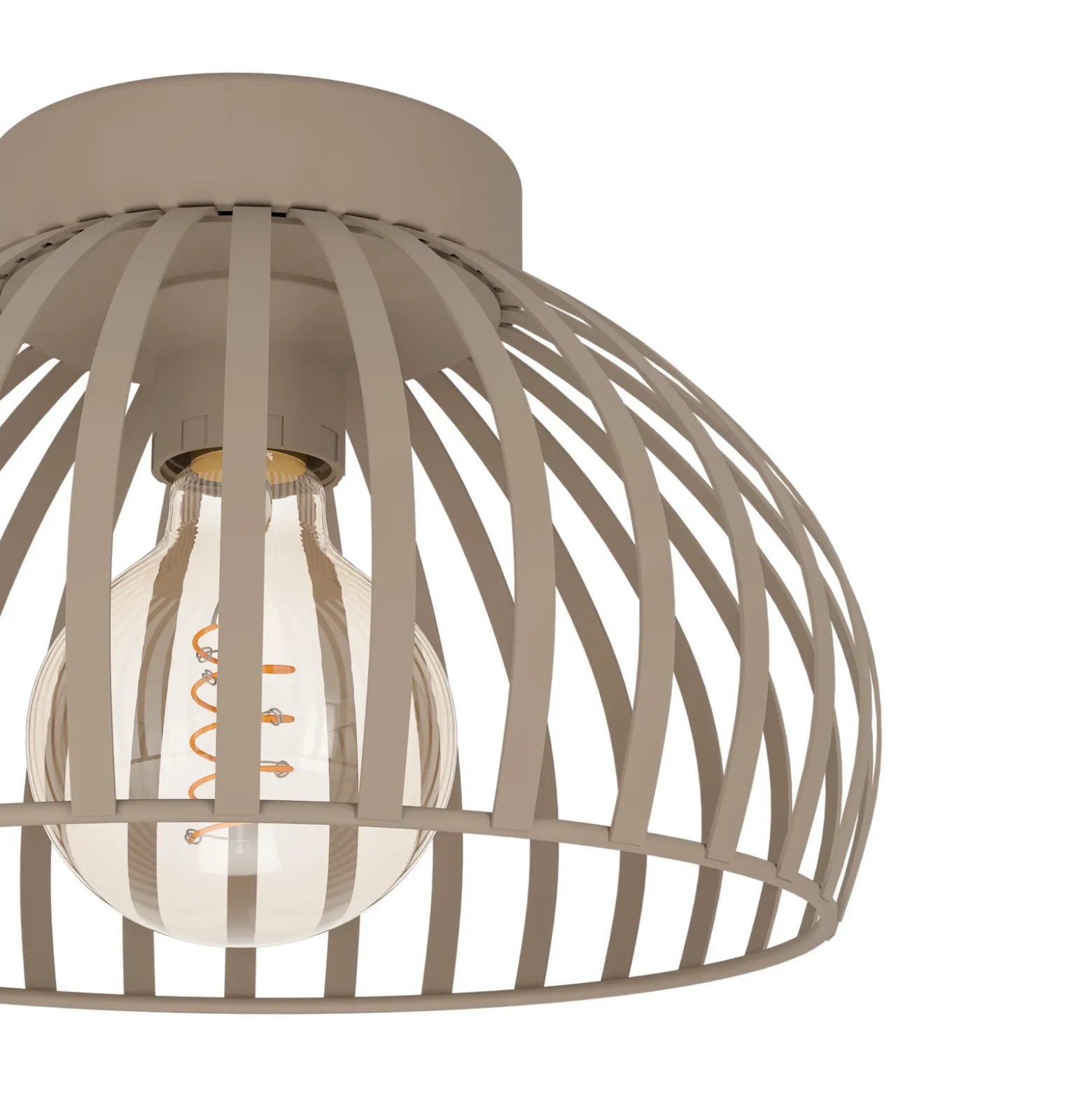 Plafón Mogano 3, beige, Ø 28 cm, metal, E27