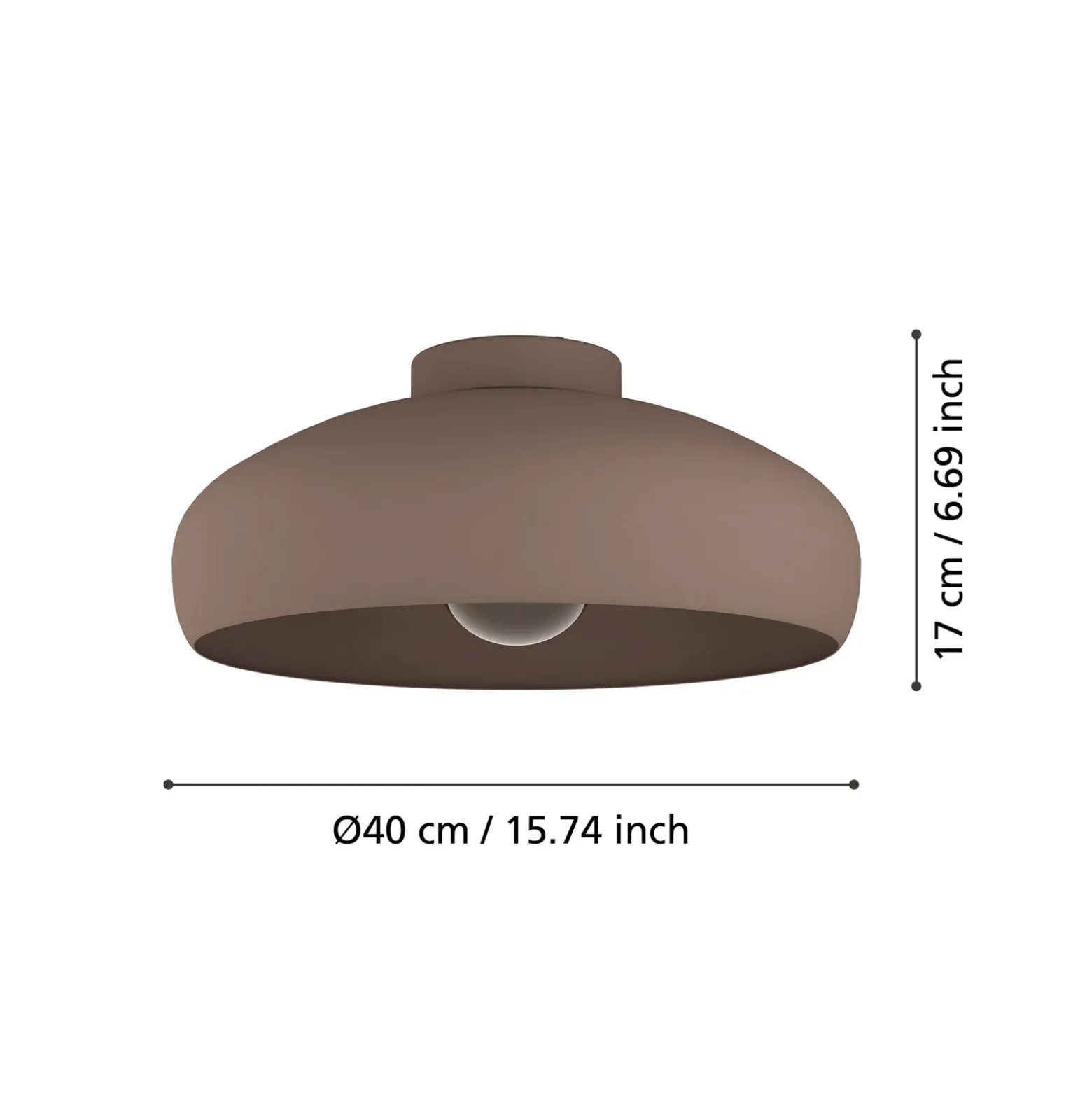 Plafón Mogano, Ø40cm, marrón café