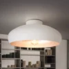 Plafón Mogano de metal, Ø40cm, blanco