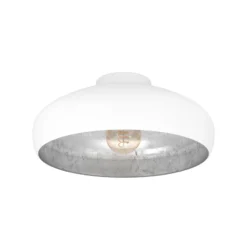 Plafón Mogano de metal, Ø40cm, blanco