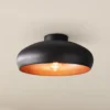 Plafón Mogano de metal, Ø40cm, negro