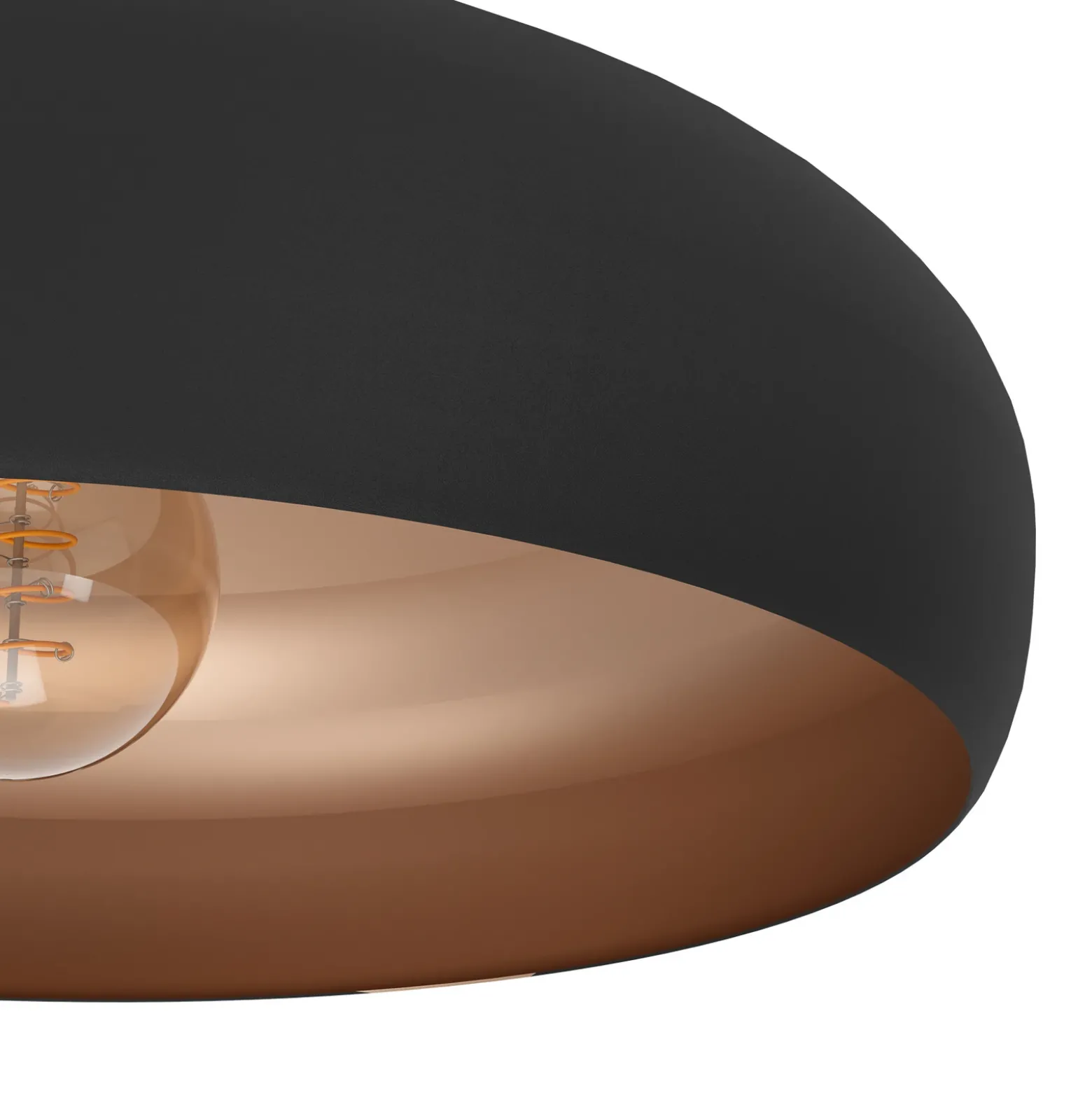 Plafón Mogano de metal, Ø40cm, negro