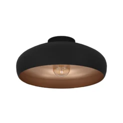 Plafón Mogano de metal, Ø40cm, negro