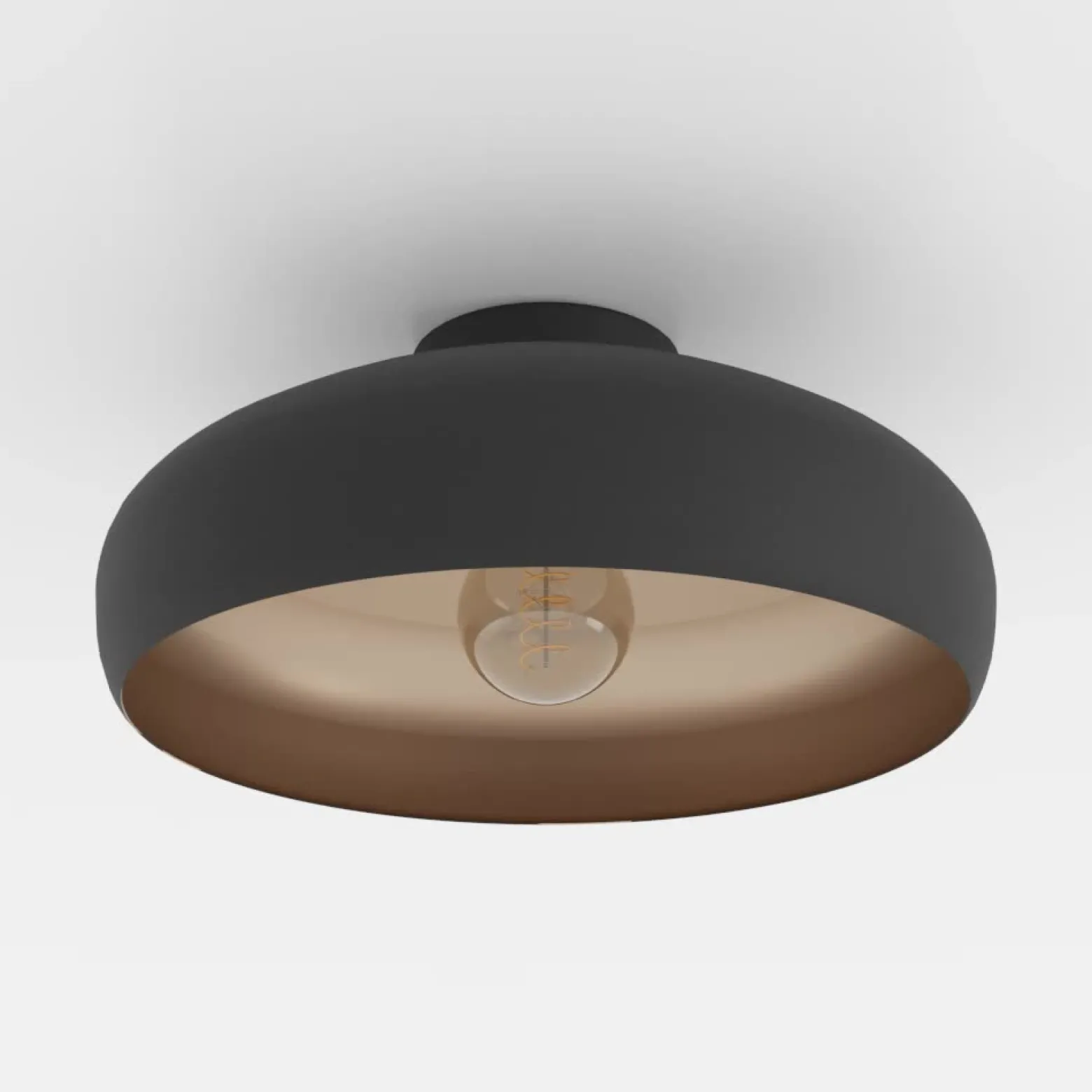 Plafón Mogano de metal, Ø40cm, negro