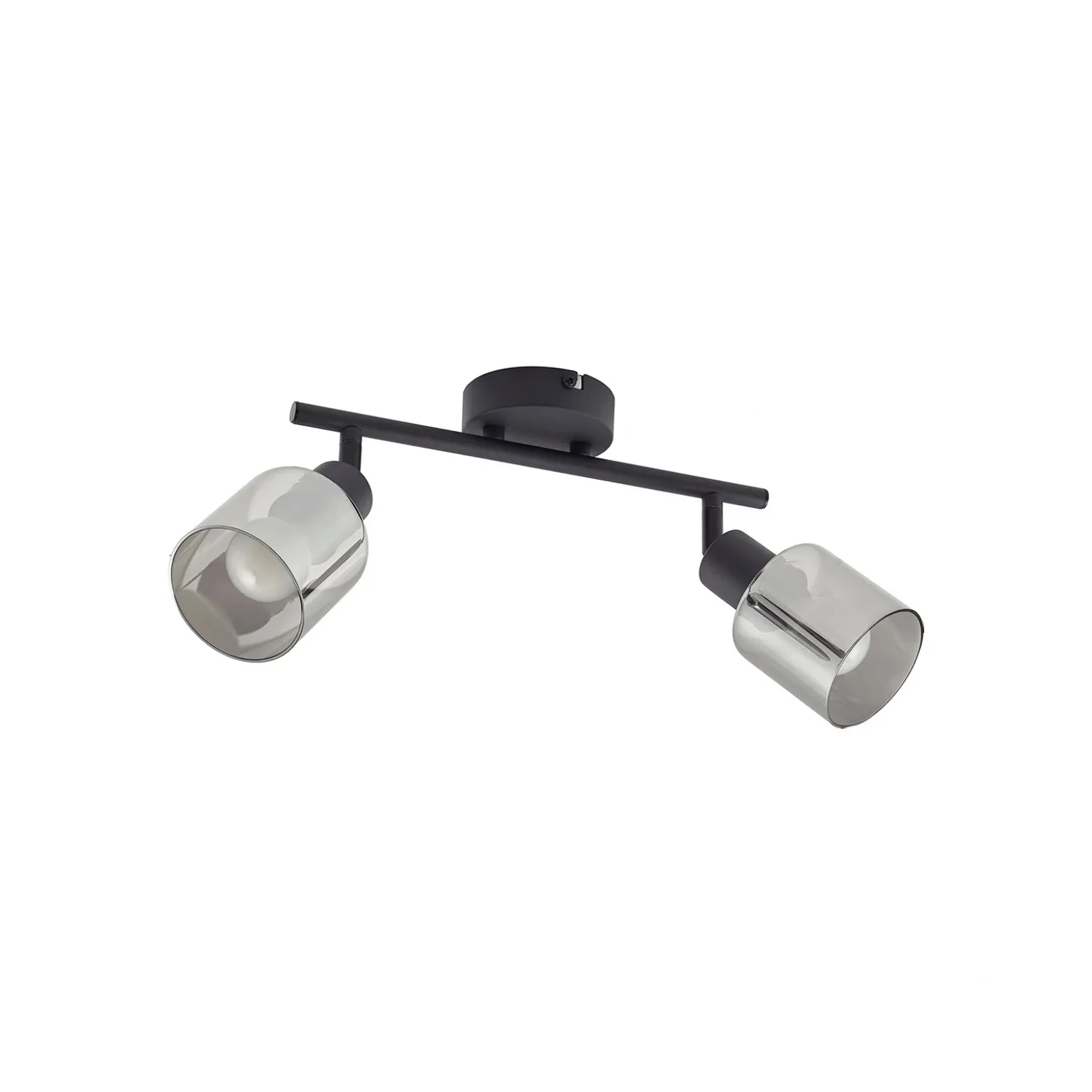 Plafón Netty de Lindby, 4 luces, gris, cristal