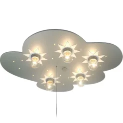 Plafón Nube, titanio, 5 luces, 20 puntos LED