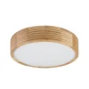 Plafón Oro, madera de roble/cristal, Ø 38 cm, E27