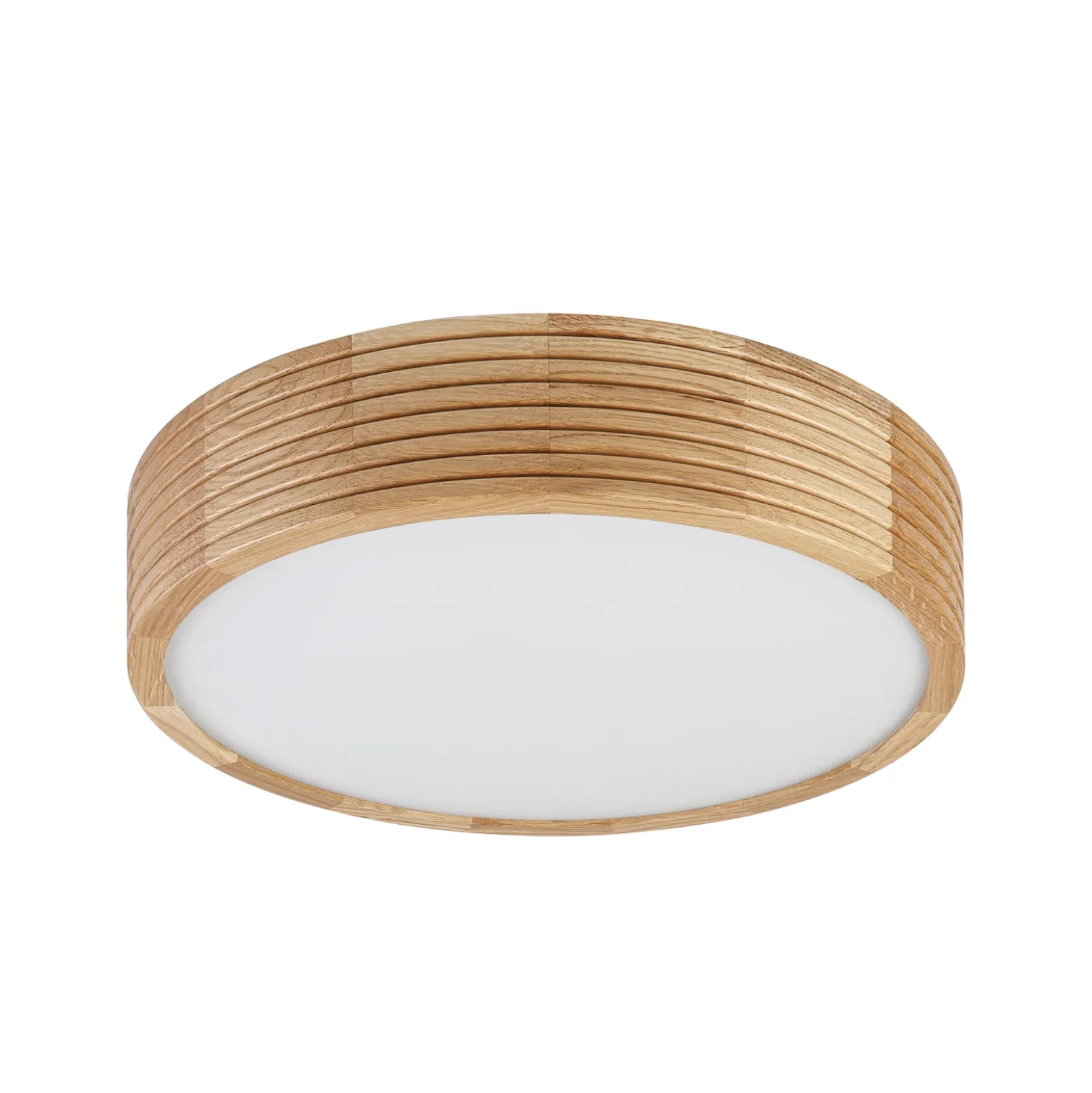 Plafón Oro, madera de roble/cristal, Ø 38 cm, E27