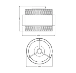 Plafón OSRAM Decor Hornet, 1 luz, negro/dorado