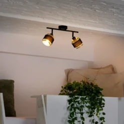 Plafón OSRAM Decor Spot Hornet, 2 luces, negro/dorado