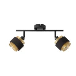 Plafón OSRAM Decor Spot Hornet, 2 luces, negro/dorado