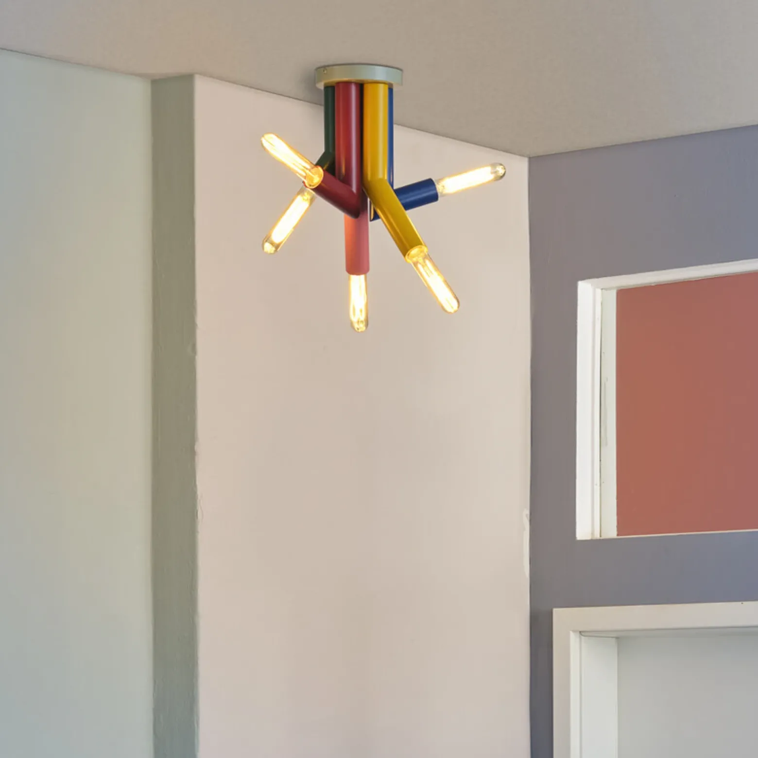 Plafón OSRAM Decor Straw, 5 luces, acero, multicolor, E27