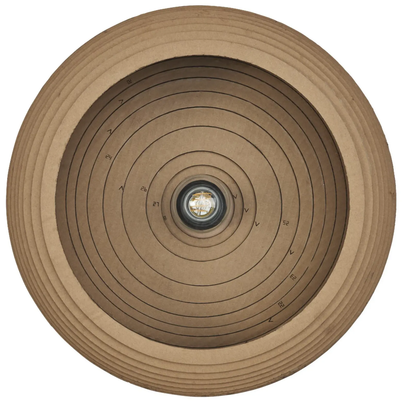 Plafón OSRAM DROP, marrón, Ø 40 cm, cartón ondulado, E27