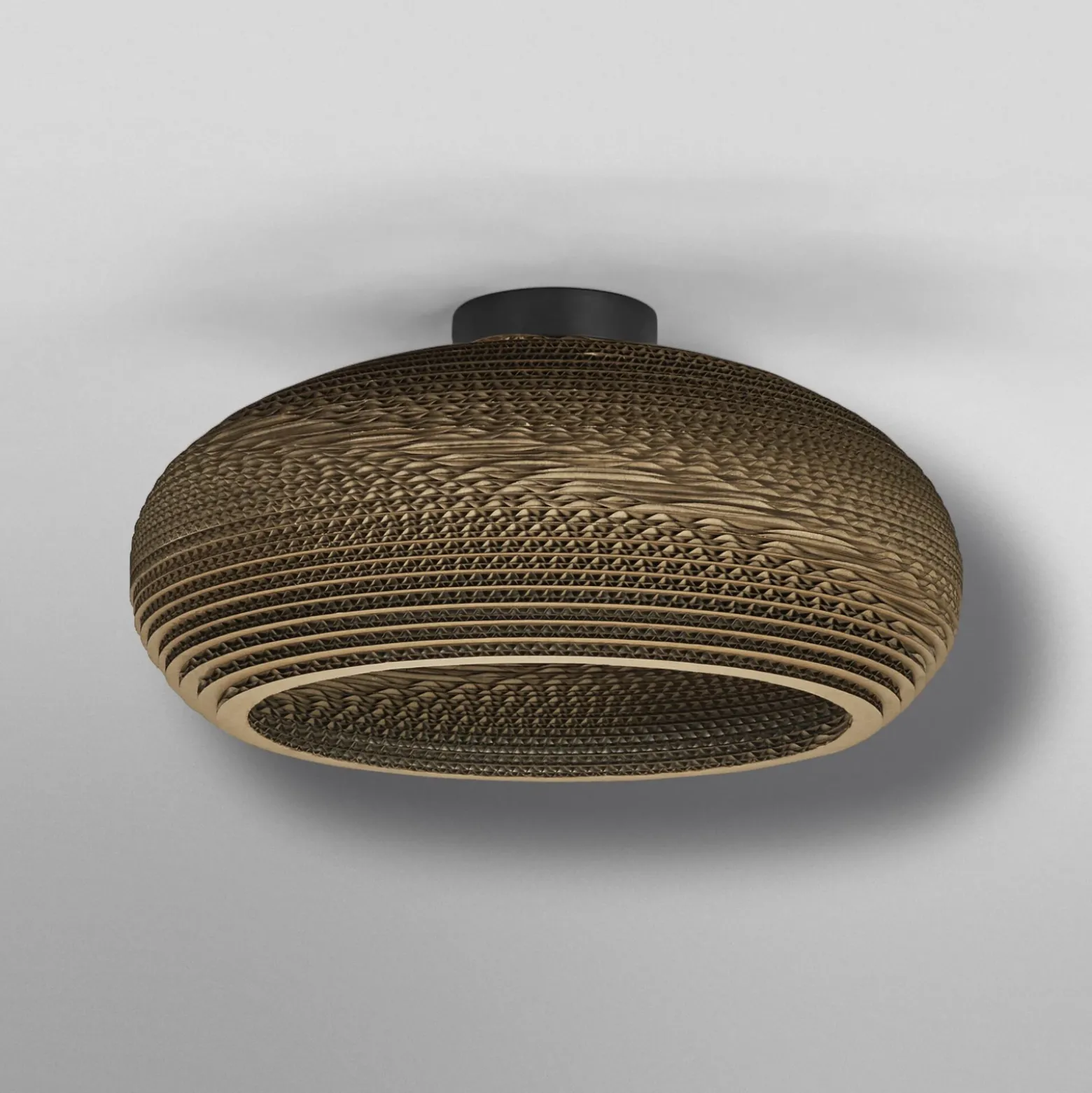 Plafón OSRAM DROP, marrón, Ø 40 cm, cartón ondulado, E27