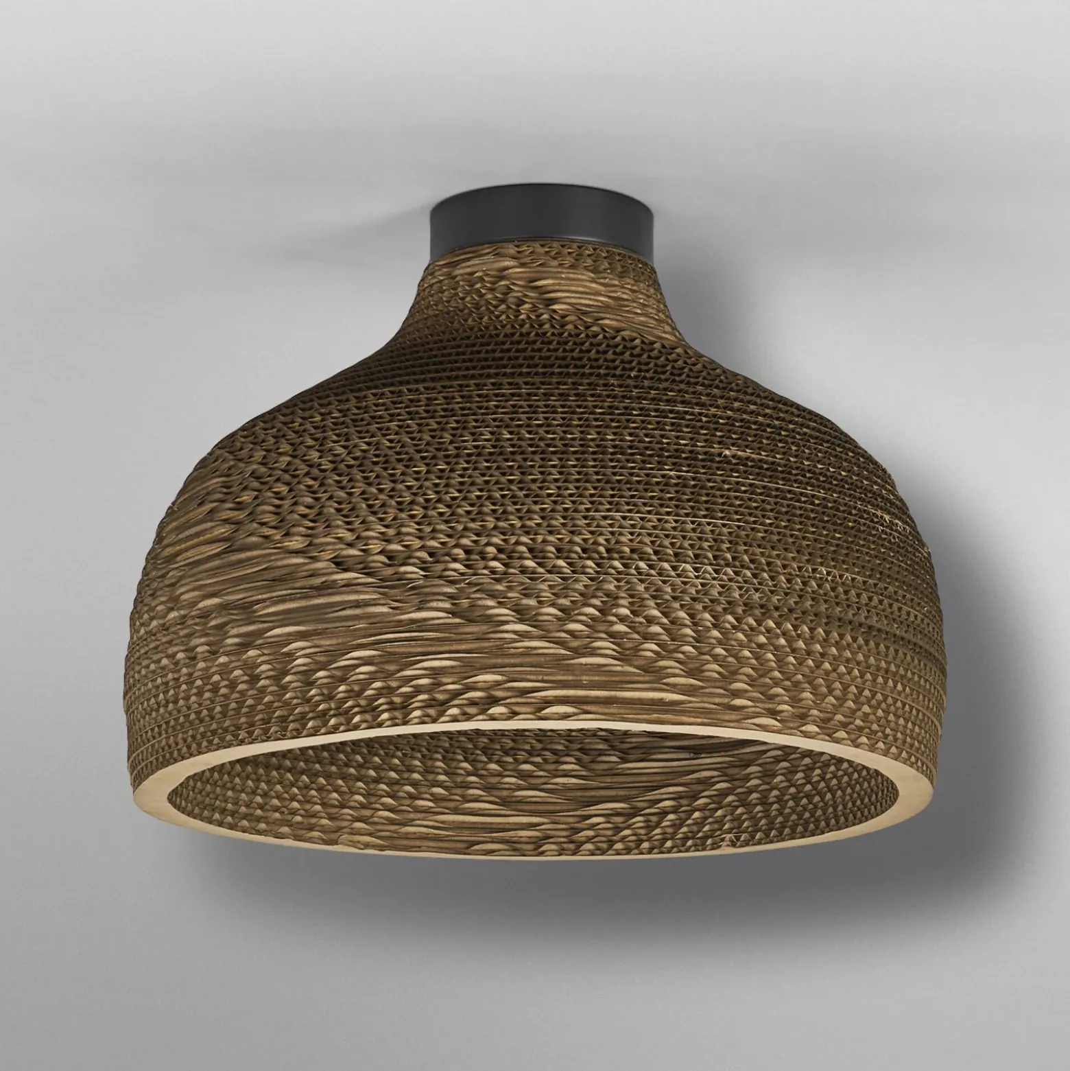 Plafón OSRAM HAT, marrón, Ø 36 cm, cartón ondulado, E27