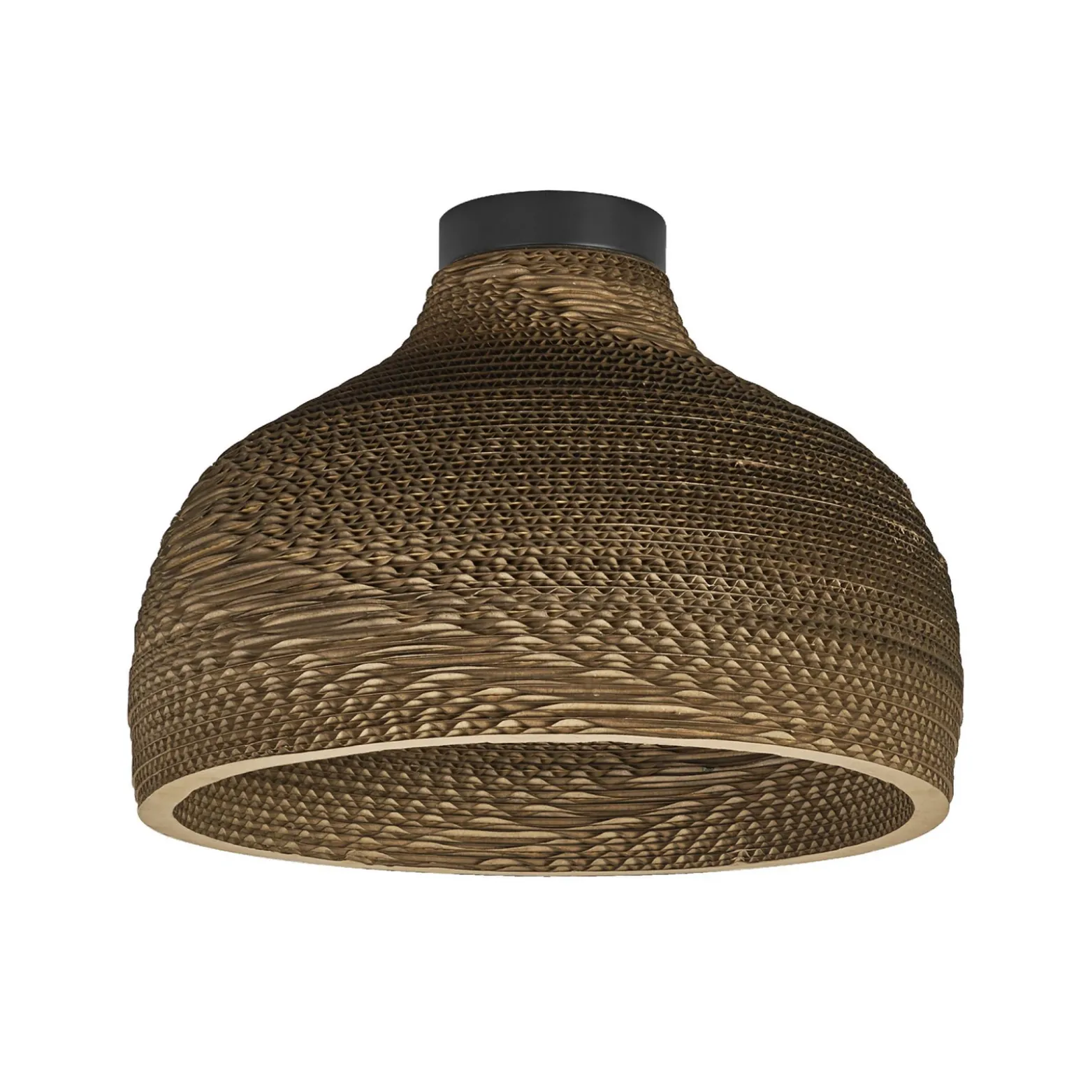 Plafón OSRAM HAT, marrón, Ø 36 cm, cartón ondulado, E27