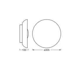 Plafón OSRAM ORBIS Milan, negra, Ø 31 cm, metal/vidrio