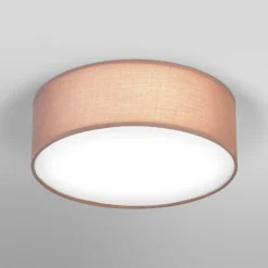 Plafón OSRAM ORBIS PARIS, marrón, Ø 30 cm, textil, E27