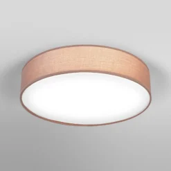 Plafón OSRAM ORBIS PARIS, marrón, Ø 48 cm, textil, E27