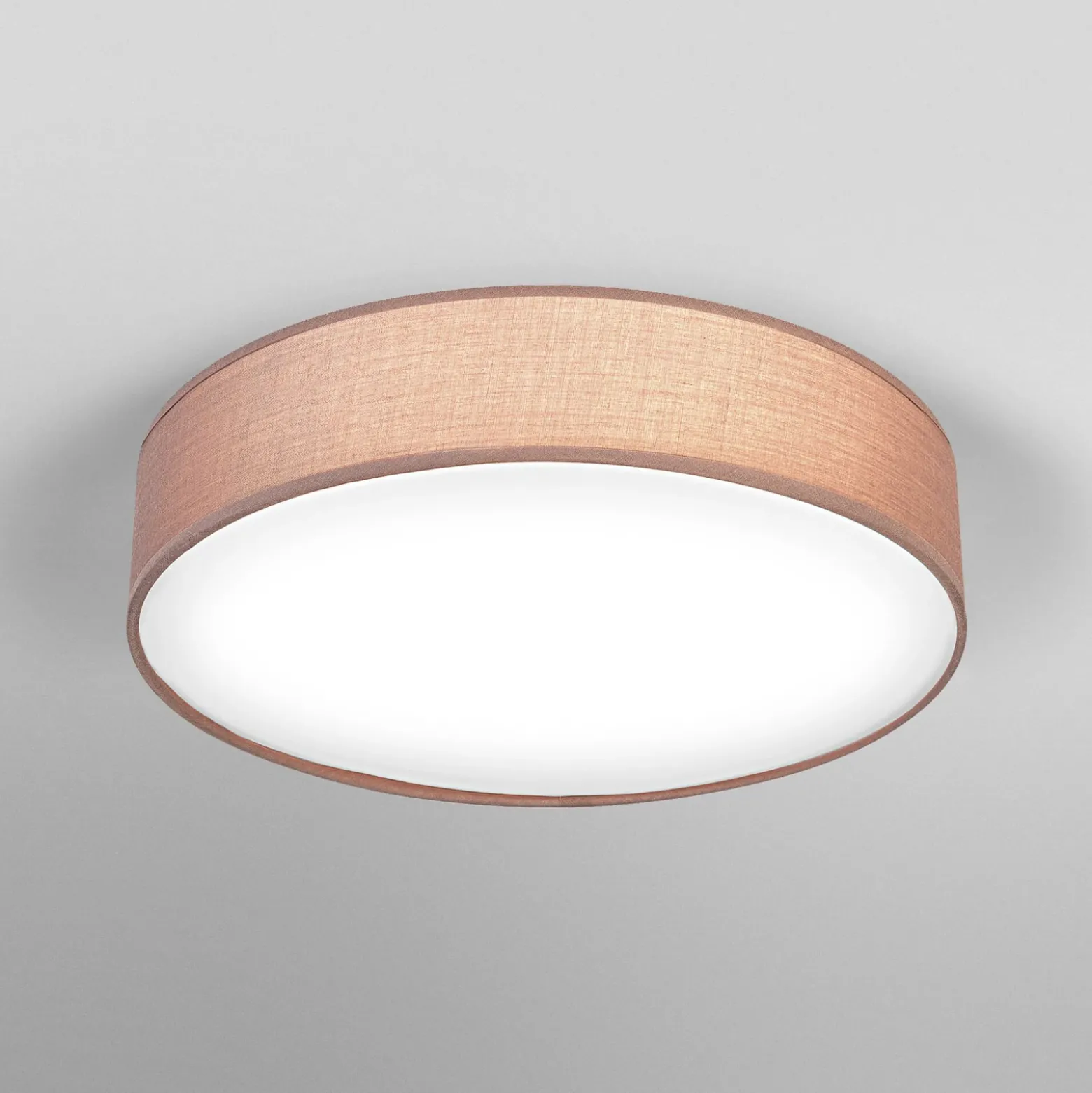 Plafón OSRAM ORBIS PARIS, marrón, Ø 48 cm, textil, E27