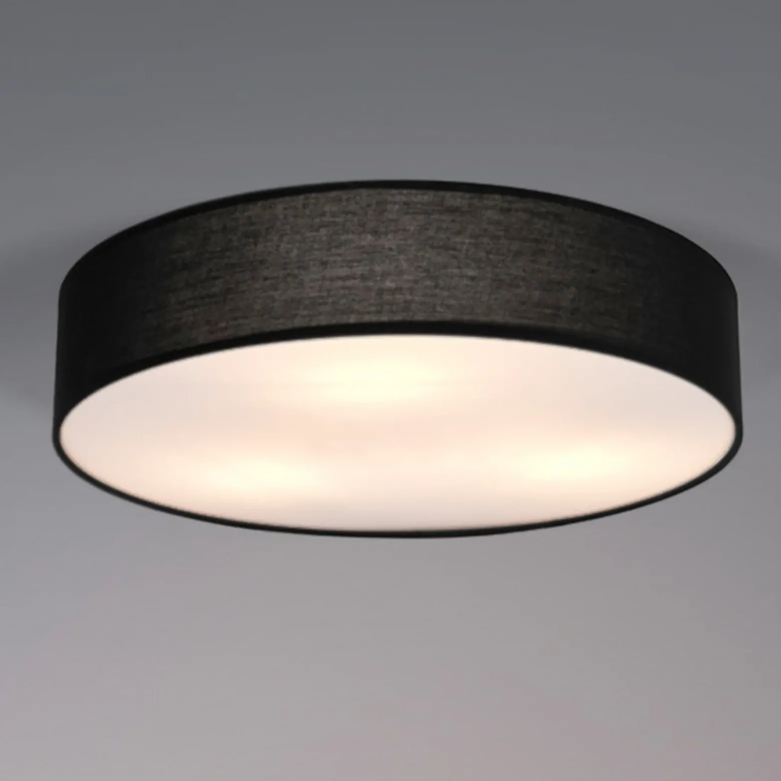Plafón OSRAM ORBIS PARIS, negro, Ø 40 cm, textil E27