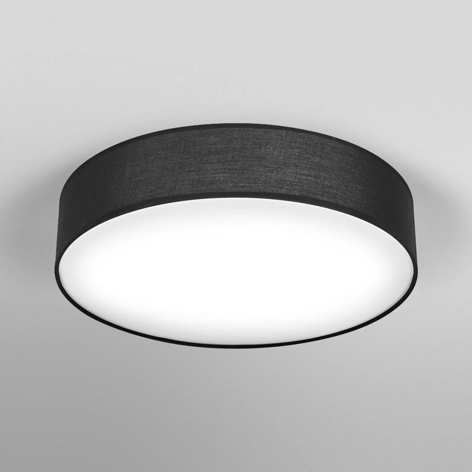 Plafón OSRAM ORBIS PARIS, negro, Ø 40 cm, textil E27