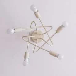 Plafón Oxford, arena, Ø 47 cm, metal, 5 luces, E27
