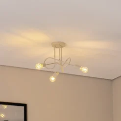 Plafón Oxford, arena, Ø 44 cm, metal, 3 luces, E27