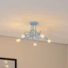 Plafón Oxford, azul claro, Ø 47 cm, metal, 5 luces