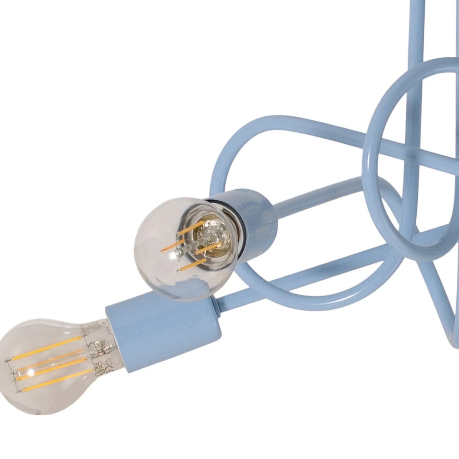 Plafón Oxford, azul claro, Ø 47 cm, metal, 5 luces