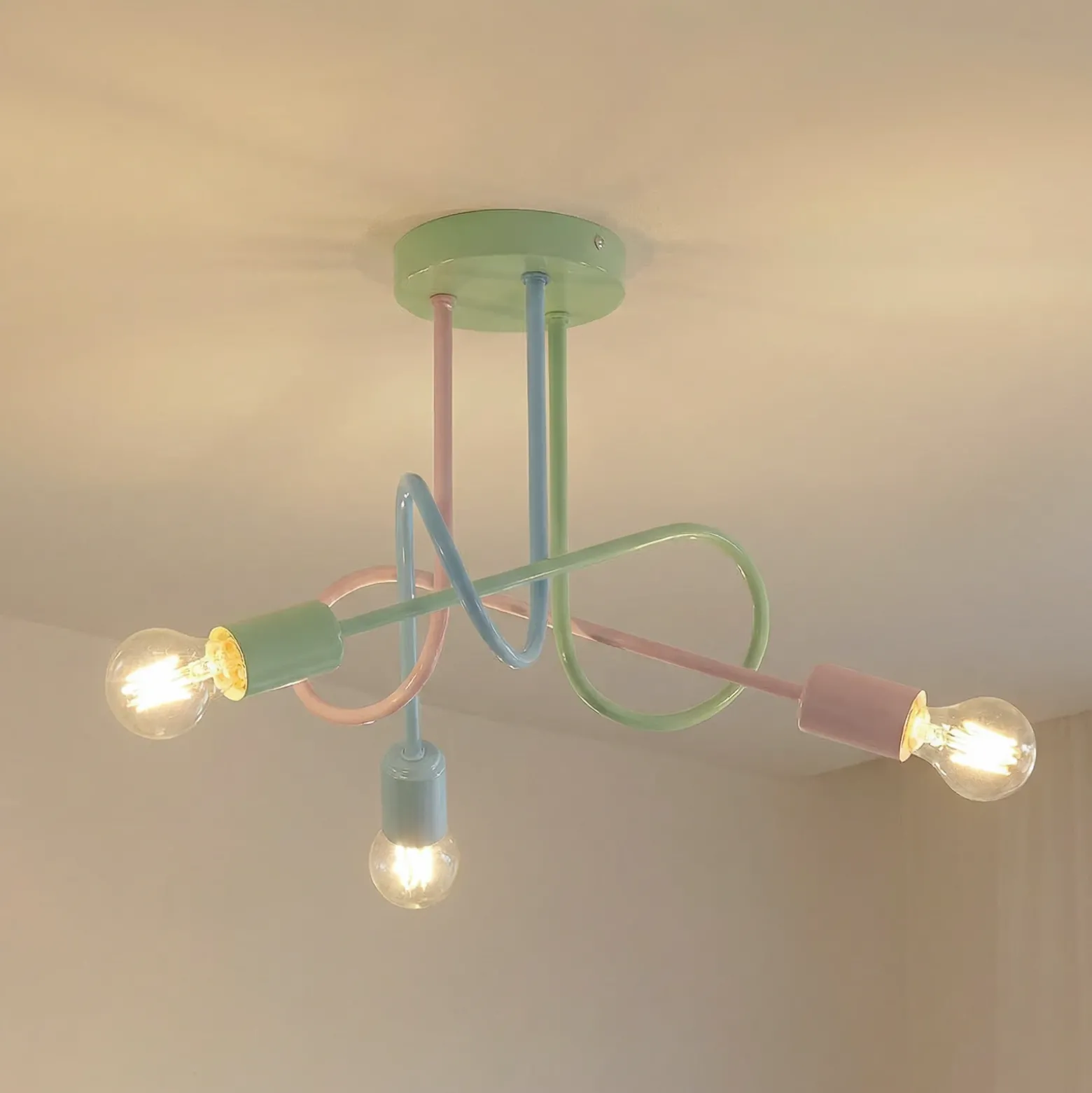 Plafón Oxford, multicolor, metal, 3 luces, E27