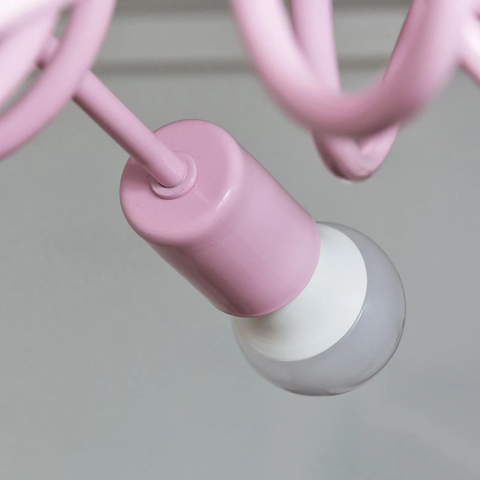 Plafón Oxford, rosa claro, Ø 47 cm, metal, 5 luces