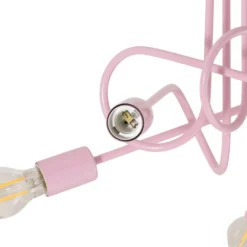 Plafón Oxford, rosa claro, Ø 47 cm, metal, 5 luces