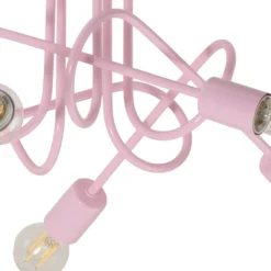 Plafón Oxford, rosa claro, Ø 47 cm, metal, 5 luces