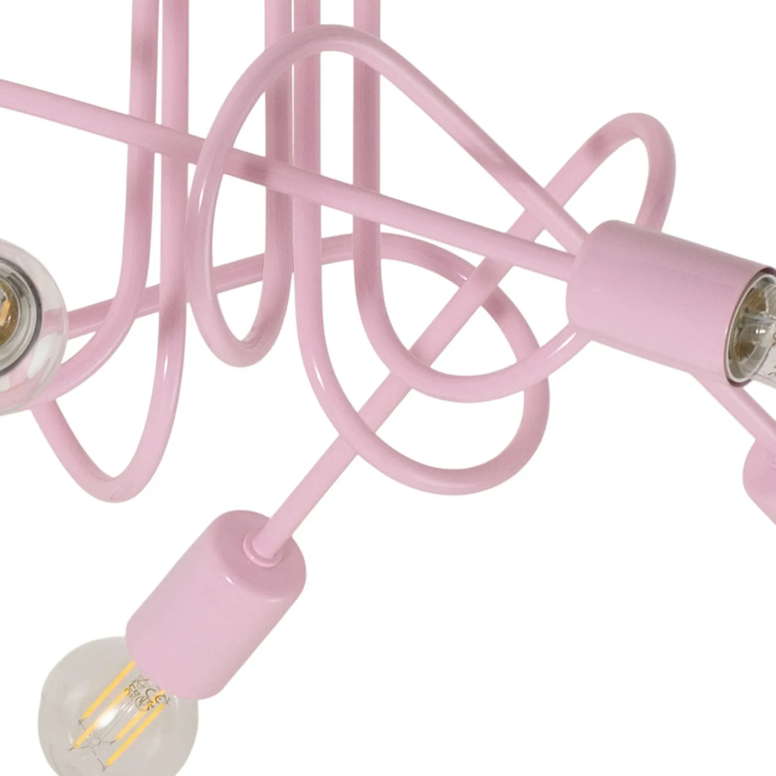 Plafón Oxford, rosa claro, Ø 47 cm, metal, 5 luces