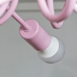 Plafón Oxford, rosa claro, Ø 47 cm, metal, 5 luces