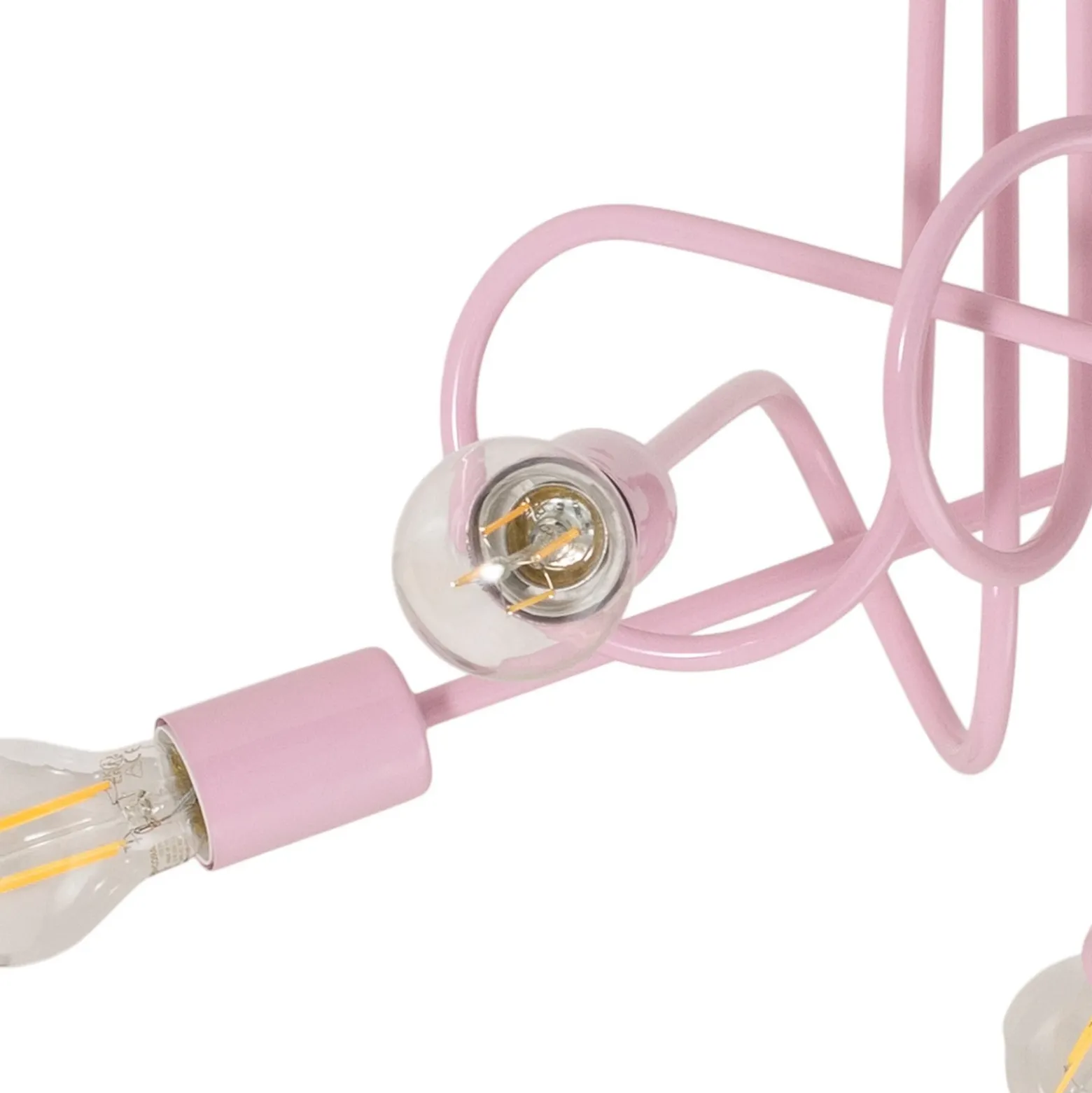Plafón Oxford, rosa claro, Ø 47 cm, metal, 5 luces