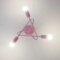 Plafón Oxford, rosa claro, Ø 44 cm, metal, 3 luces
