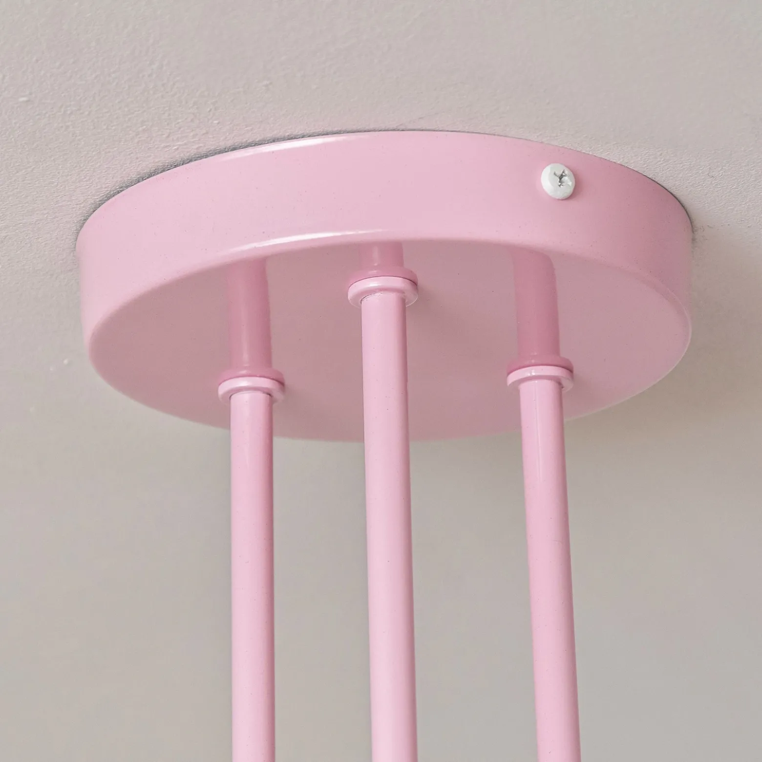 Plafón Oxford, rosa claro, Ø 44 cm, metal, 3 luces